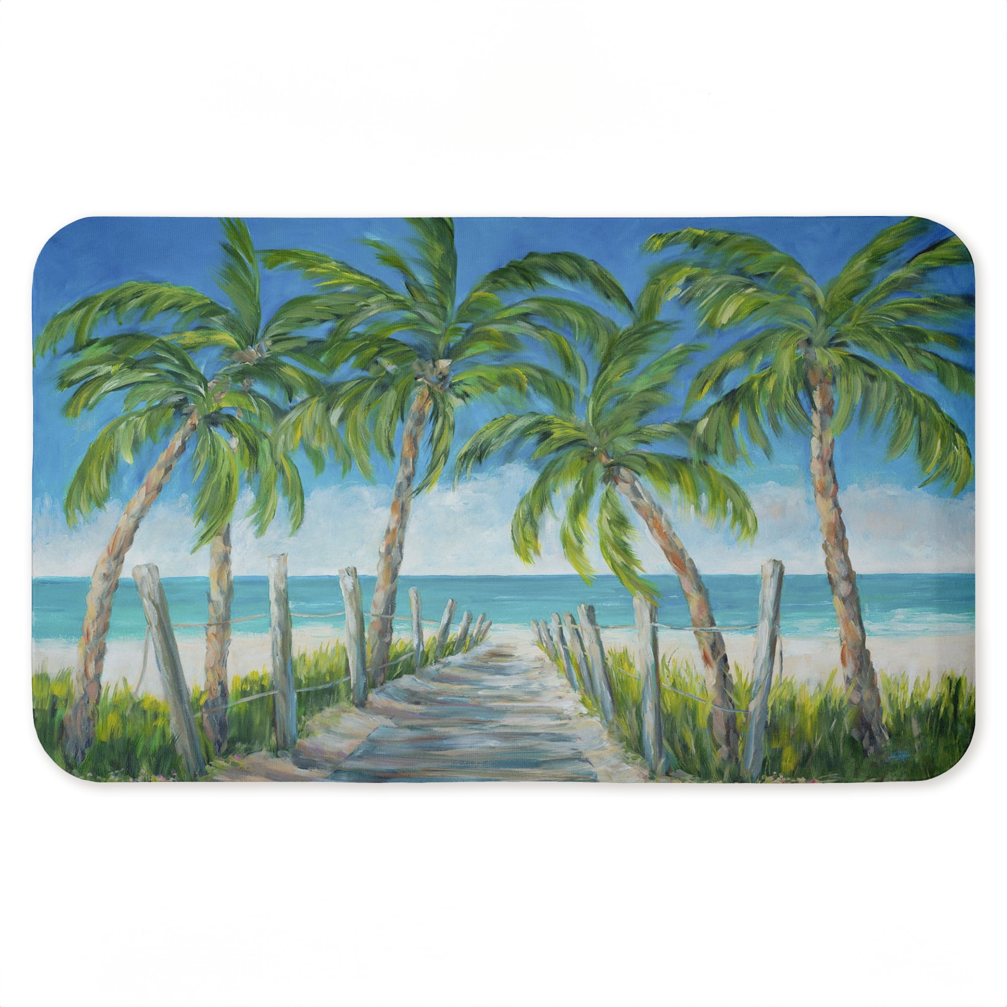 Stupell Industries Beach Path Lined with Palms Printed Anti-Fatigue Floor Mat, design by Julie DeRice