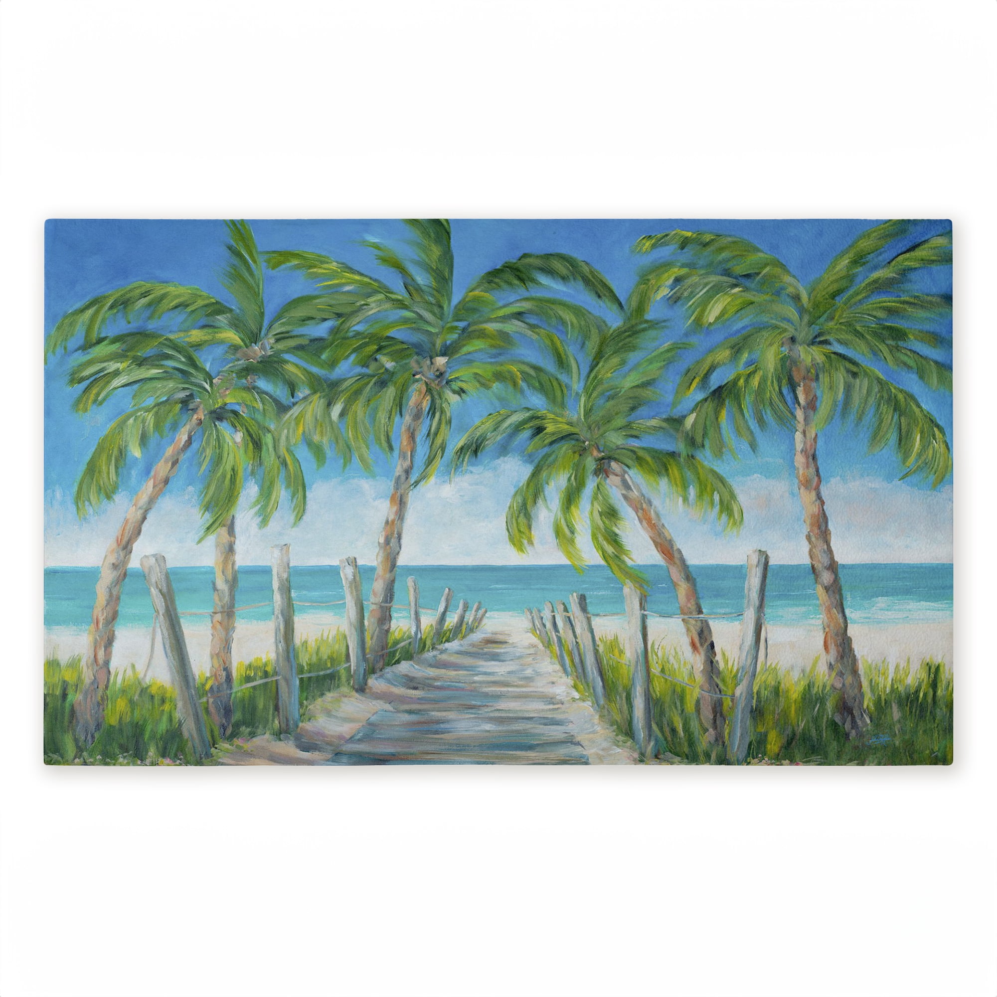 Stupell Industries Beach Path Lined with Palms Printed Outdoor Door Floor Mat, design by Julie DeRice