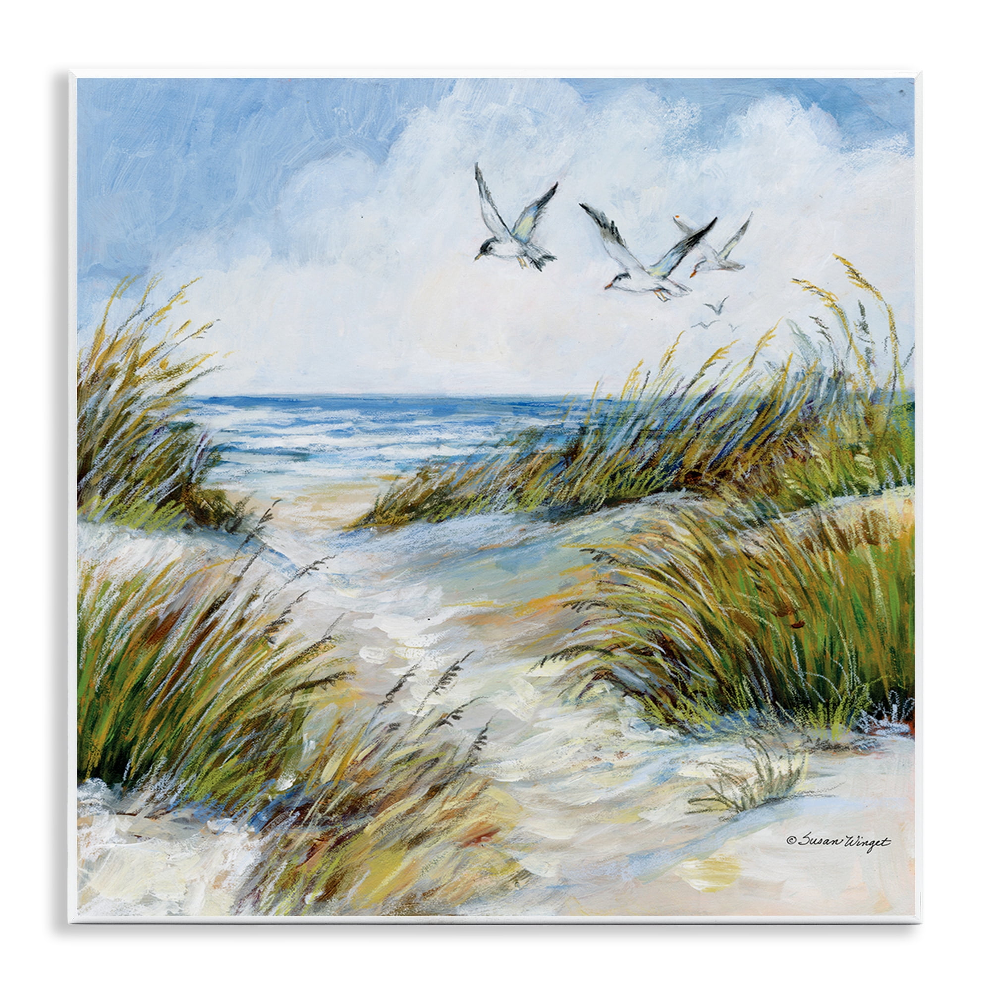 Stupell Industries Beach Path Seagulls Overhead Wall Plaque Art, design by Susan Winget