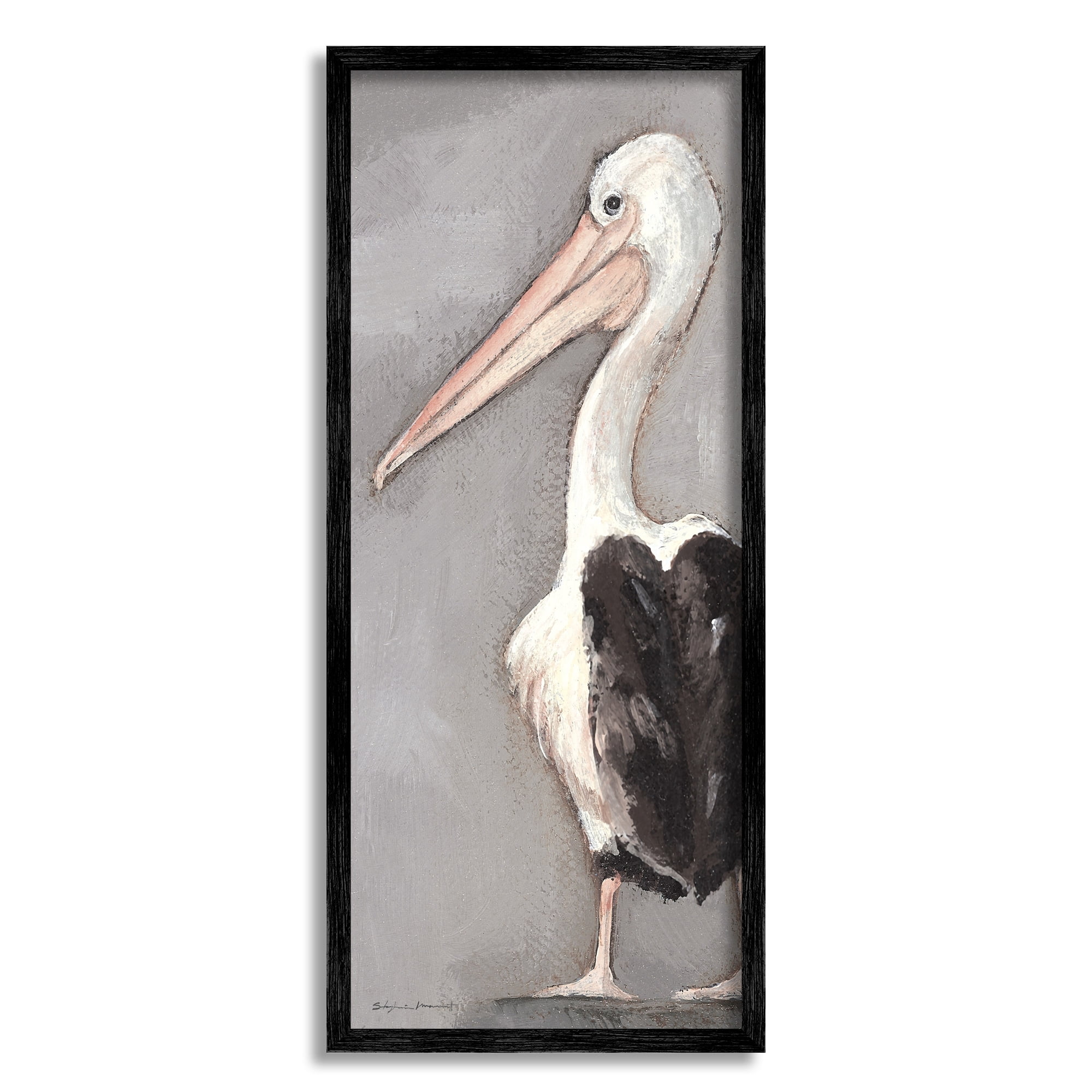 Stupell Industries Beach Pelican Portrait Long Beak Waterfowl Bird, 13 x 30, Design by Stephanie Workman Marrott