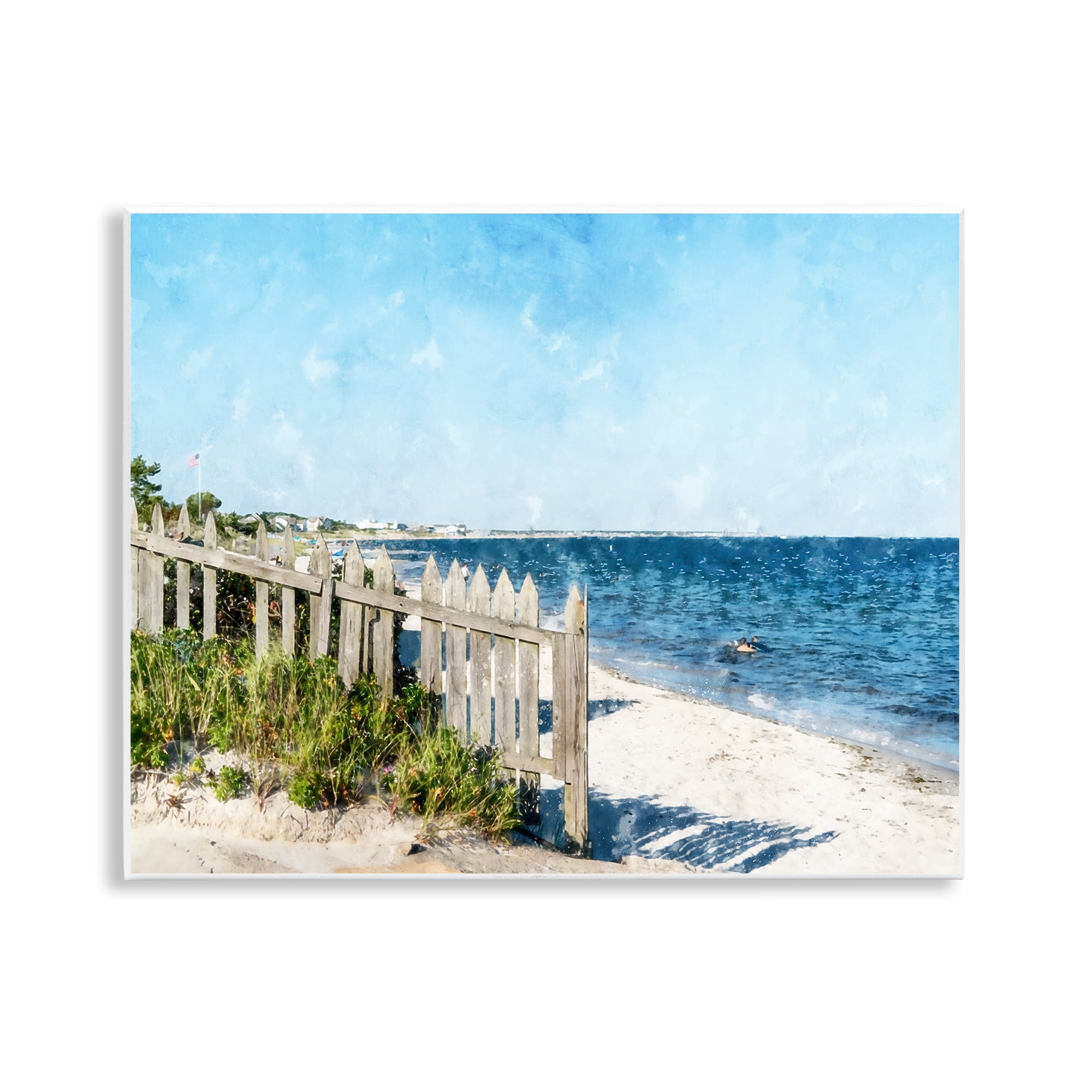 Stupell Industries Beach Pickets View Wall Plaque Art, design by Kim Curinga