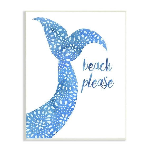 Stupell Industries Beach Please Blue Mermaid Tail Mandala Pattern Painting Unframed Art Print Wall Art, Design by Jackie Decker