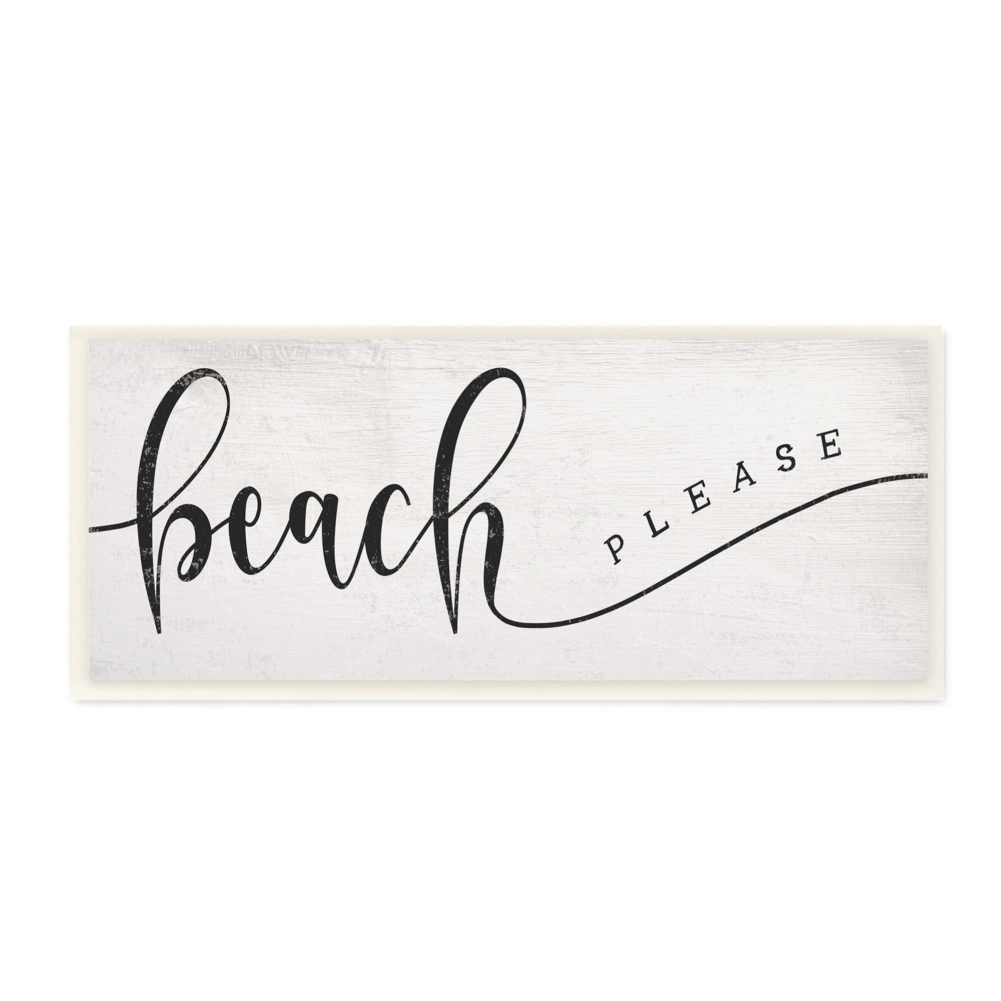 Stupell Industries Beach Please Nautical Pun Playful Wave Font Novelty Painting Unframed Art Print Wall Art, 7 x 17, Design by Daphne Polselli