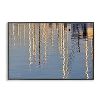 Stupell Industries Beach Post Reflections Coastal Photography Black Framed Art Print Wall Art, 18 x 12