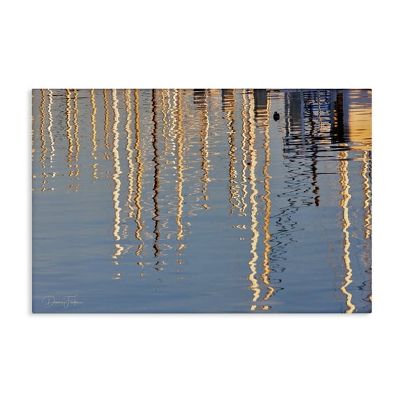 Stupell Industries Beach Post Reflections Coastal Photography Gallery Wrapped Canvas Art Print Wall Art, 24 x 16