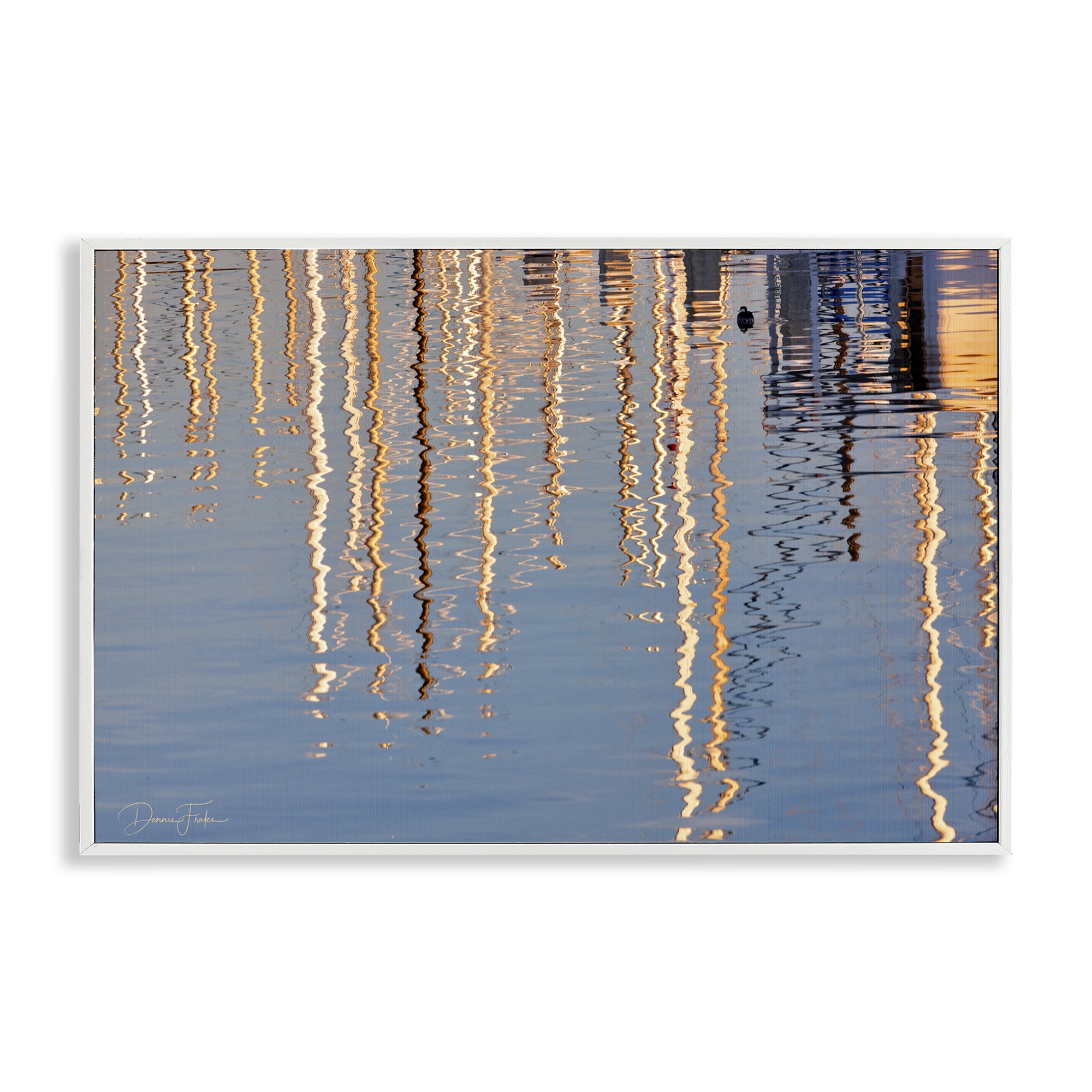 Stupell Industries Beach Post Reflections Coastal Photography White Framed Art Print Wall Art, 24 x 16