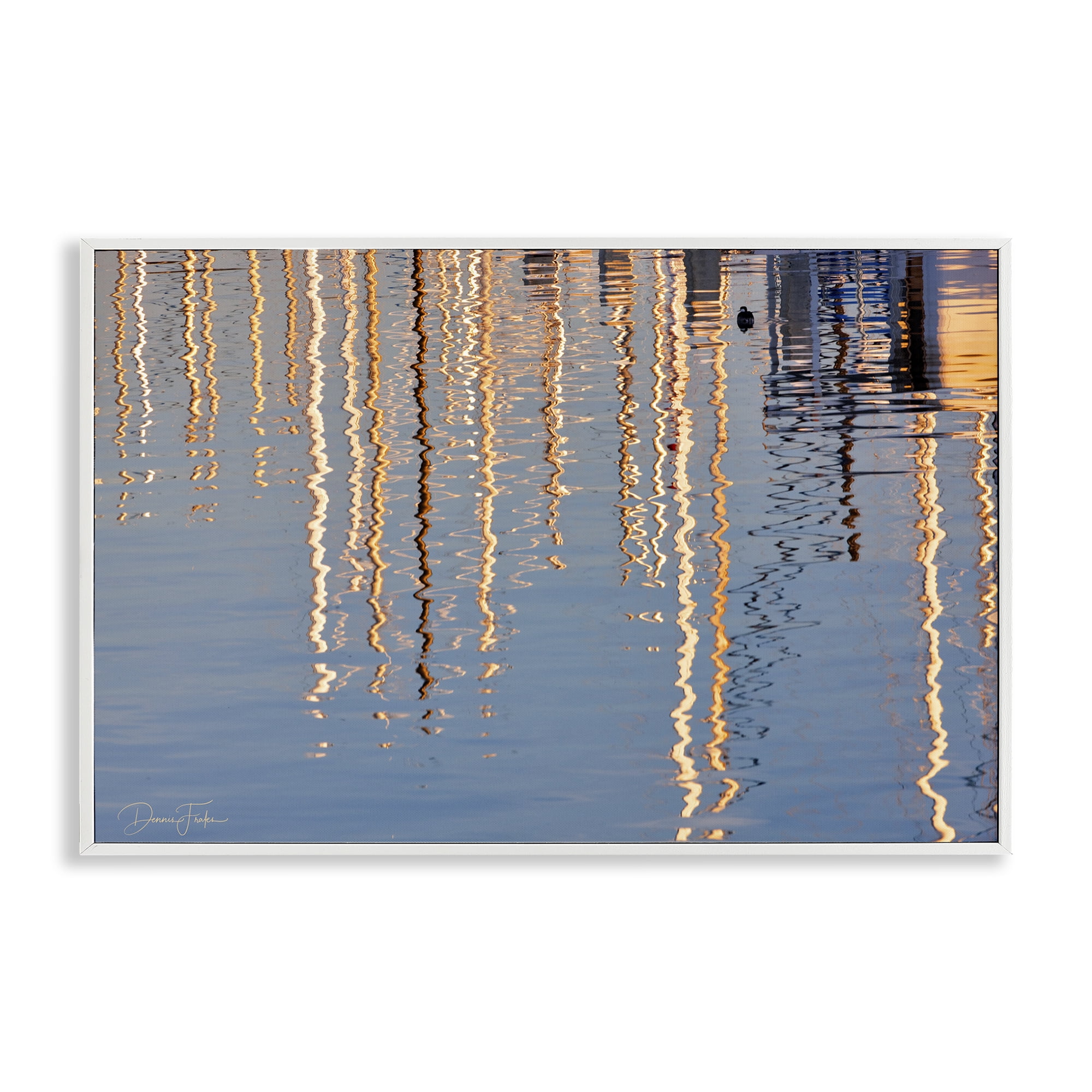 Stupell Industries Beach Post Reflections Coastal Photography White Framed Art Print Wall Art, 30 x 20