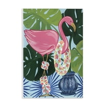 Stupell Industries Beach Ready Flamingo Animals Painting Unframed Art Print Wall Art, 10 x 15