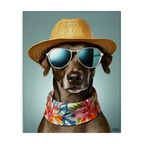 Stupell Industries Beach Ready Pup Animals & Insects Painting Gallery Wrapped Canvas Art Print Wall Art, 16 x 20