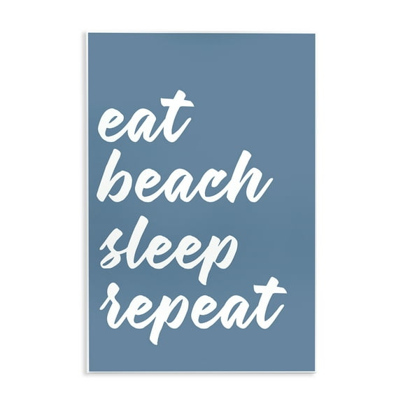 Stupell Industries Beach Repeat List Typography Painting Unframed Art Print Wall Art, 10 x 15