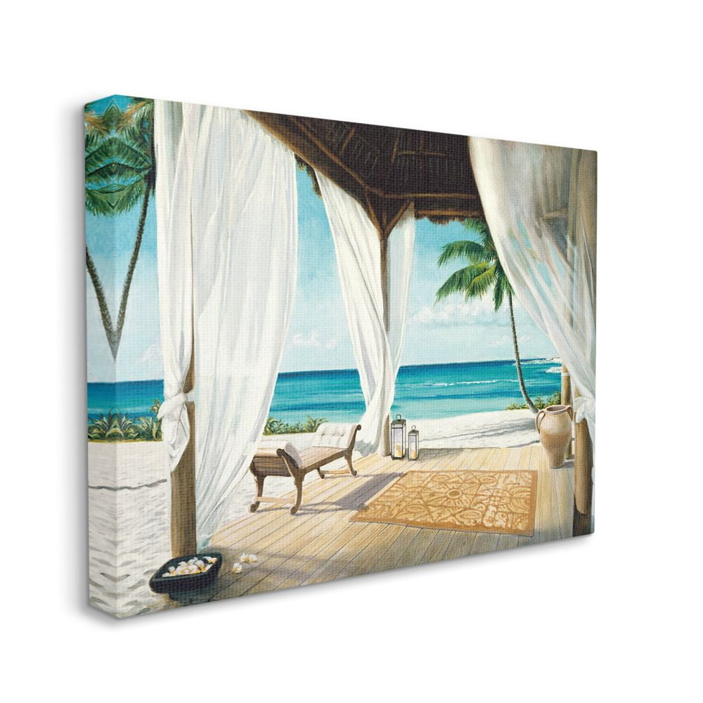 Stupell Industries Beach Resort Ocean Sea Landscape Painting Canvas Wall Art by Jacob Reed