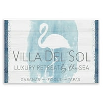 Stupell Industries Beach Retreat Flamingo Sign Nautical & Beach Painting Unframed Art Print Wall Art, 15 x 10