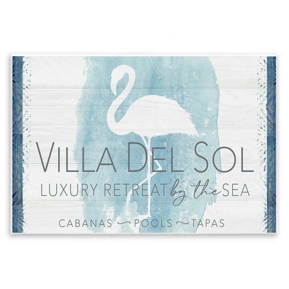 Stupell Industries Beach Retreat Flamingo Sign Nautical & Beach Painting Unframed Art Print Wall Art, 15 x 10