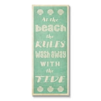Stupell Industries Beach Rules Rustic Ocean Tide Phrase Sign Graphic Art Gallery Wrapped Canvas Print Wall Art, Design by Graffitee Studios