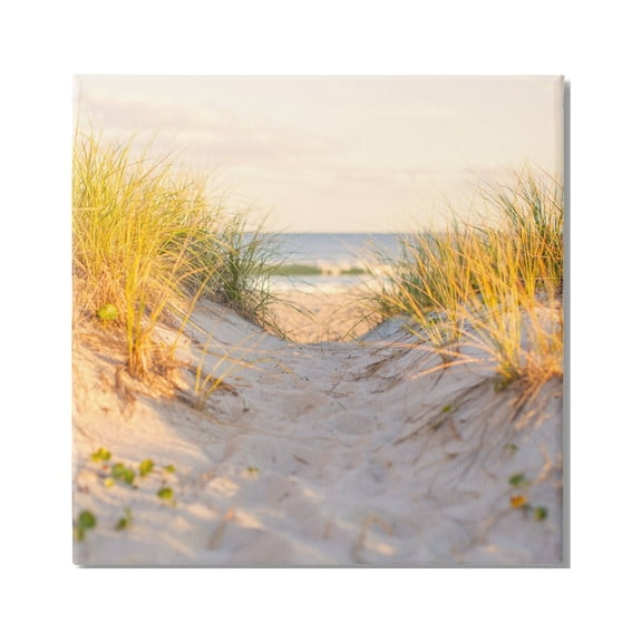 Stupell Industries Beach Sand Dunes Path Nature Photography Gallery Wrapped Canvas Print Wall Art, 17 x 17
