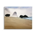 thumbnail image 1 of Stupell Industries Beach Sand Footprints Foggy Cliffs Coastal Photography Gallery Wrapped Canvas Print Wall Art, 1 of 5