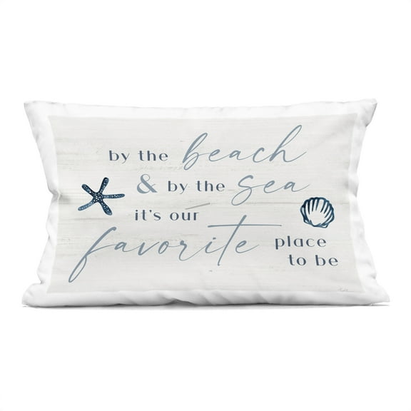 Stupell Industries Beach & Sea Favorite Place To Be Decorative Printed Throw Pillow design by Natalie Carpentieri, 14 x 7 x 20