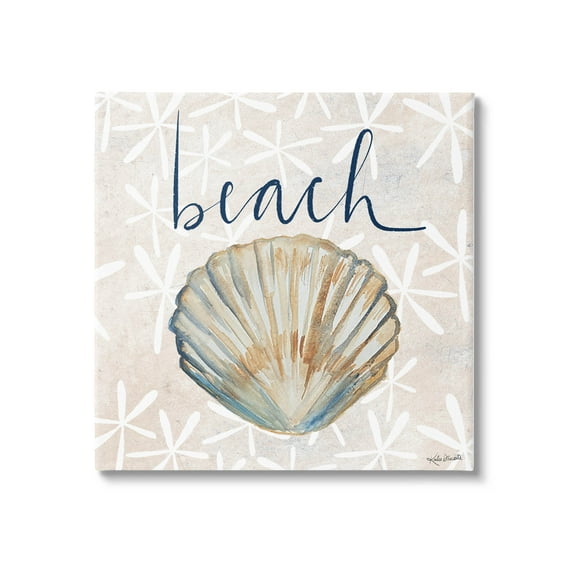 Stupell Industries Beach Seashell Patterned Florals Graphic Art Gallery Wrapped Canvas Print Wall Art, Design by Katie Doucette