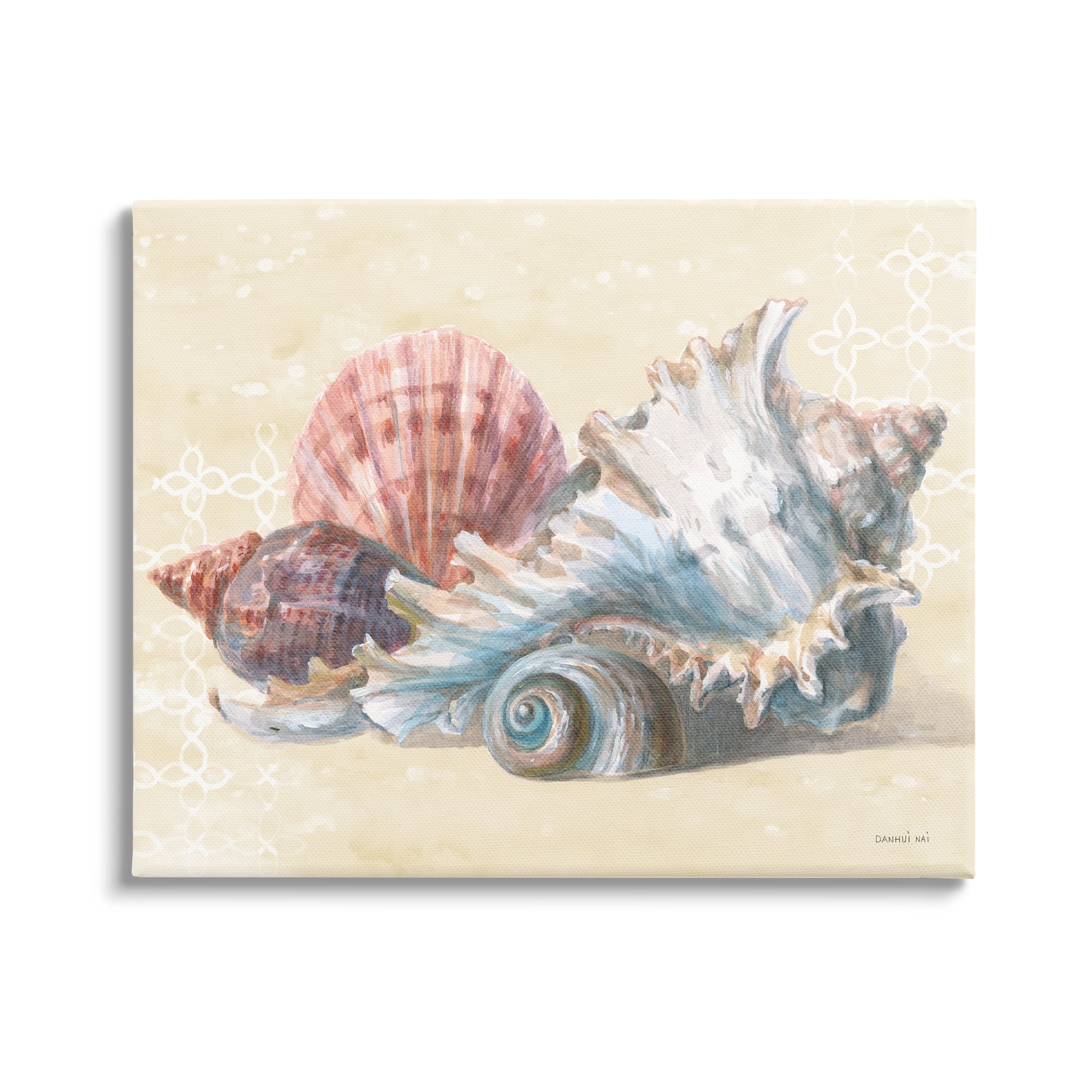 Stupell Industries Beach Seashells Patterned Animals & Insects Painting Gallery Wrapped Canvas Print Wall Art, 30 x 24