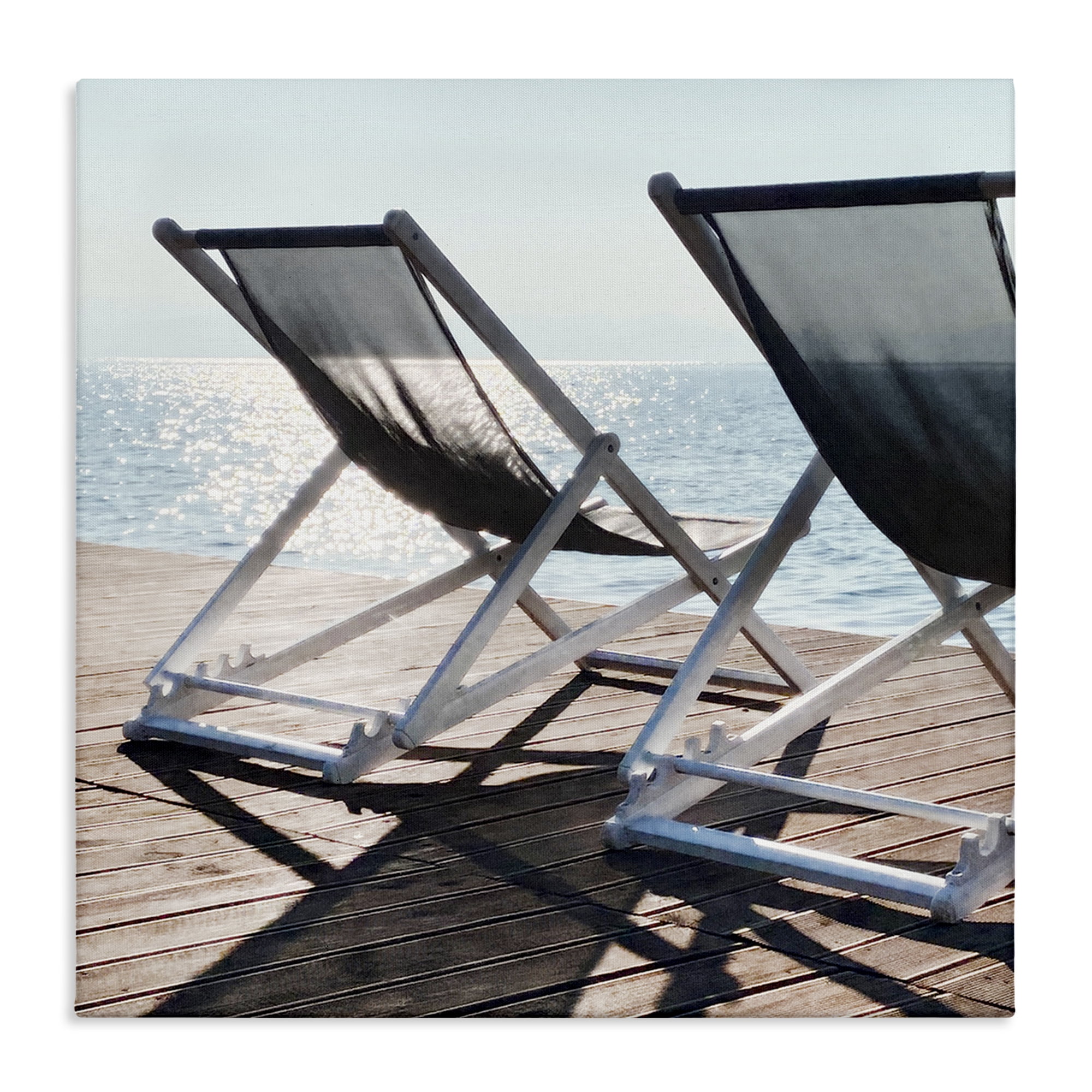 Stupell Industries Beach Shadow Reach Landscape Painting Gallery Wrapped Canvas Art Print Wall Art, 24 x 24