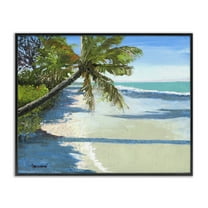 Stupell Industries Beach Shadows Landscape Landscape & Nature Painting Black Framed Art Print Wall Art, 14 x 11