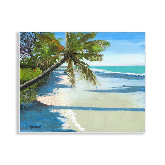 Stupell Industries Beach Shadows Landscape Landscape & Nature Painting Unframed Art Print Wall Art, 14 x 11