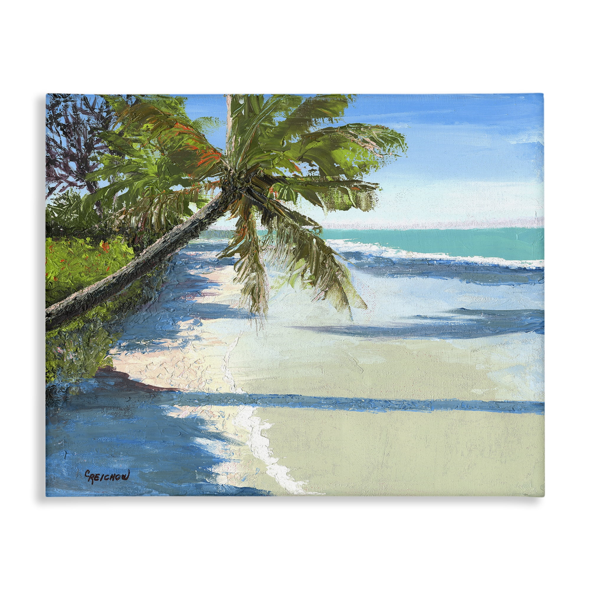 Stupell Industries Beach Shadows Landscape Landscape & Nature Painting Wrapped Canvas Art Print Wall Art, 40 x 30