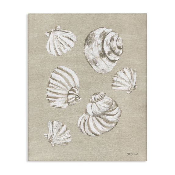 Stupell Industries Beach Shell Treasures Coastal Painting Gallery Wrapped Canvas Art Print Wall Art, 36 x 48