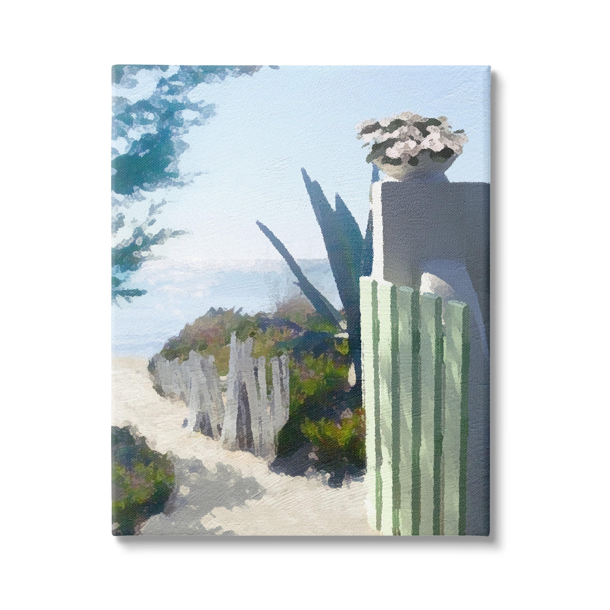 Stupell Industries Beach Shore Boardwalk Summer Ocean Sandy Breeze Painting Gallery Wrapped Canvas Print Wall Art, Design by Noah Bay