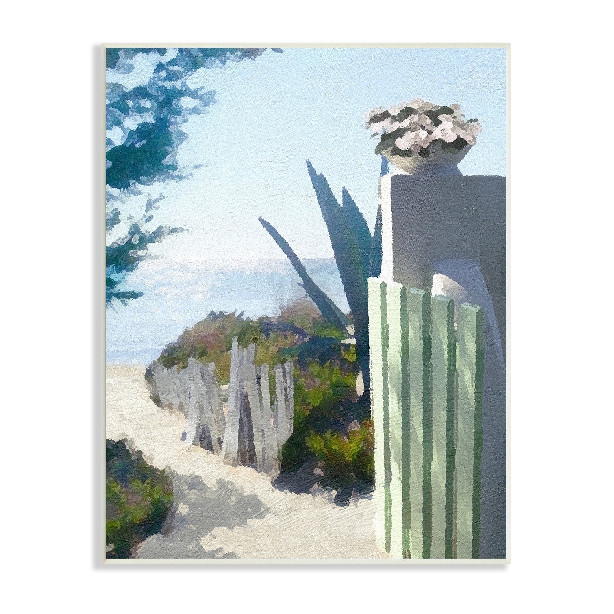 Stupell Industries Beach Shore Boardwalk Summer Ocean Sandy Breeze Painting Unframed Art Print Wall Art, Design by Noah Bay