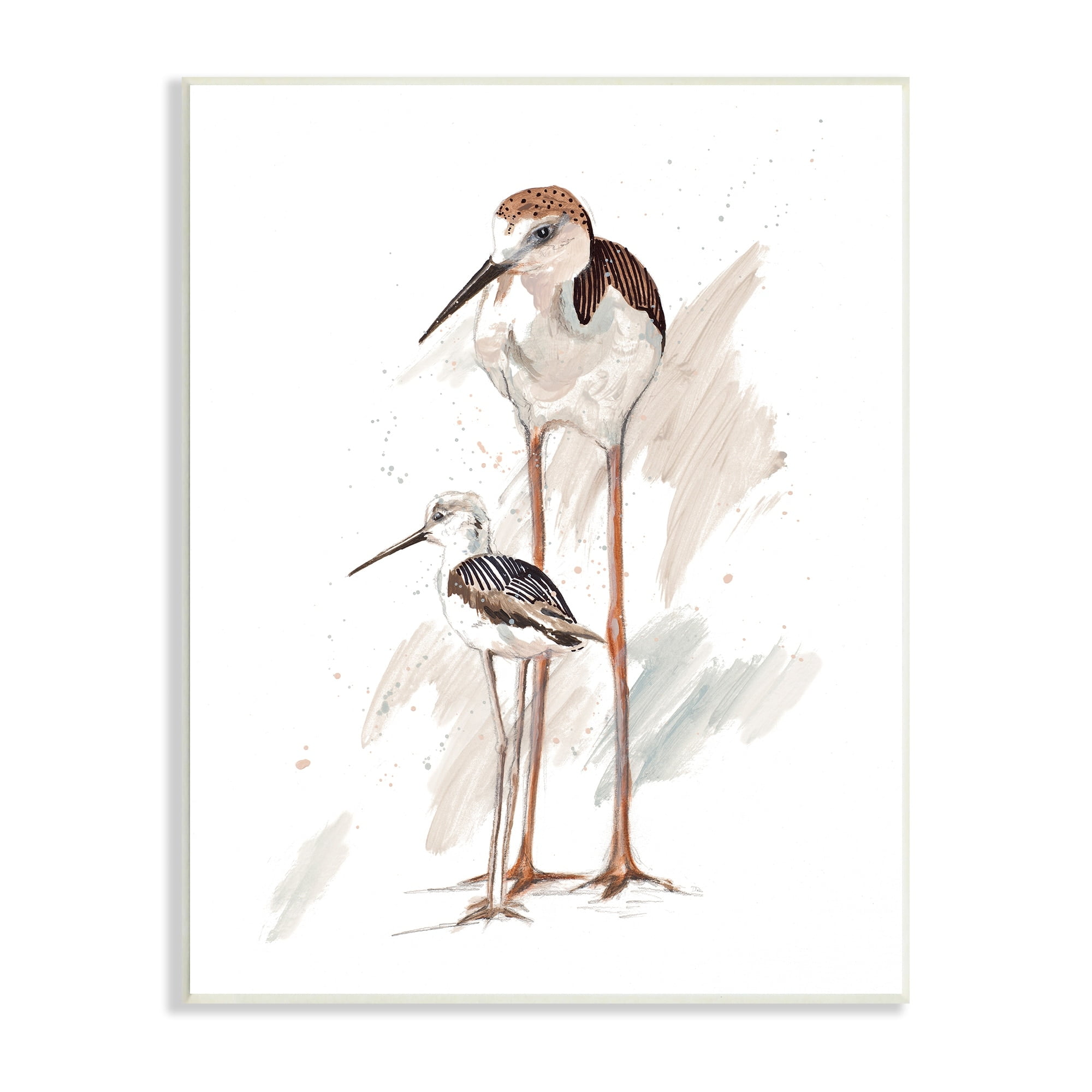 Stupell Industries Beach Shorebird Pair Nautical Bird Tranquil Painting,13 x 19, Design by Patricia Pinto