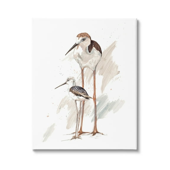 Stupell Industries Beach Shorebird Pair Nautical Bird Tranquil Painting,16 x 20, Design by Patricia Pinto