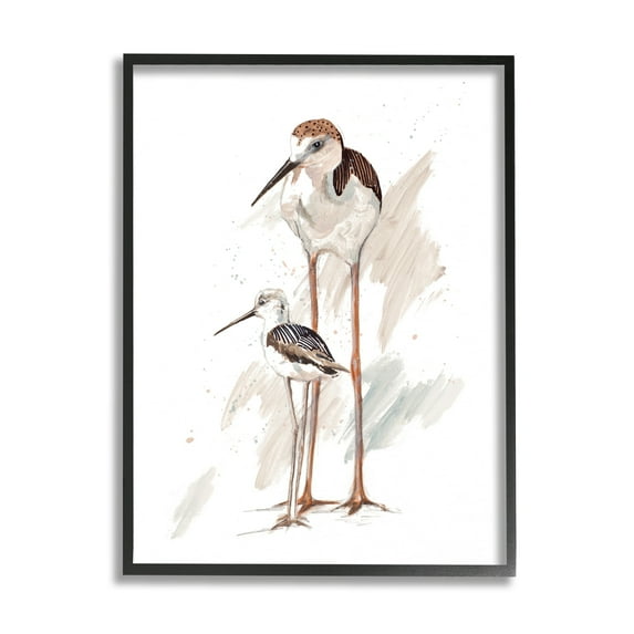 Stupell Industries Beach Shorebird Pair Nautical Bird Tranquil Painting,16 x 20, Design by Patricia Pinto