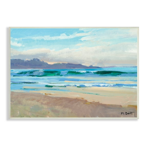 Stupell Industries Beach Side Wave Caps Soft Contemporary Landscape Graphic Art Unframed Art Print Wall Art, 10x15, by Marcia Burtt