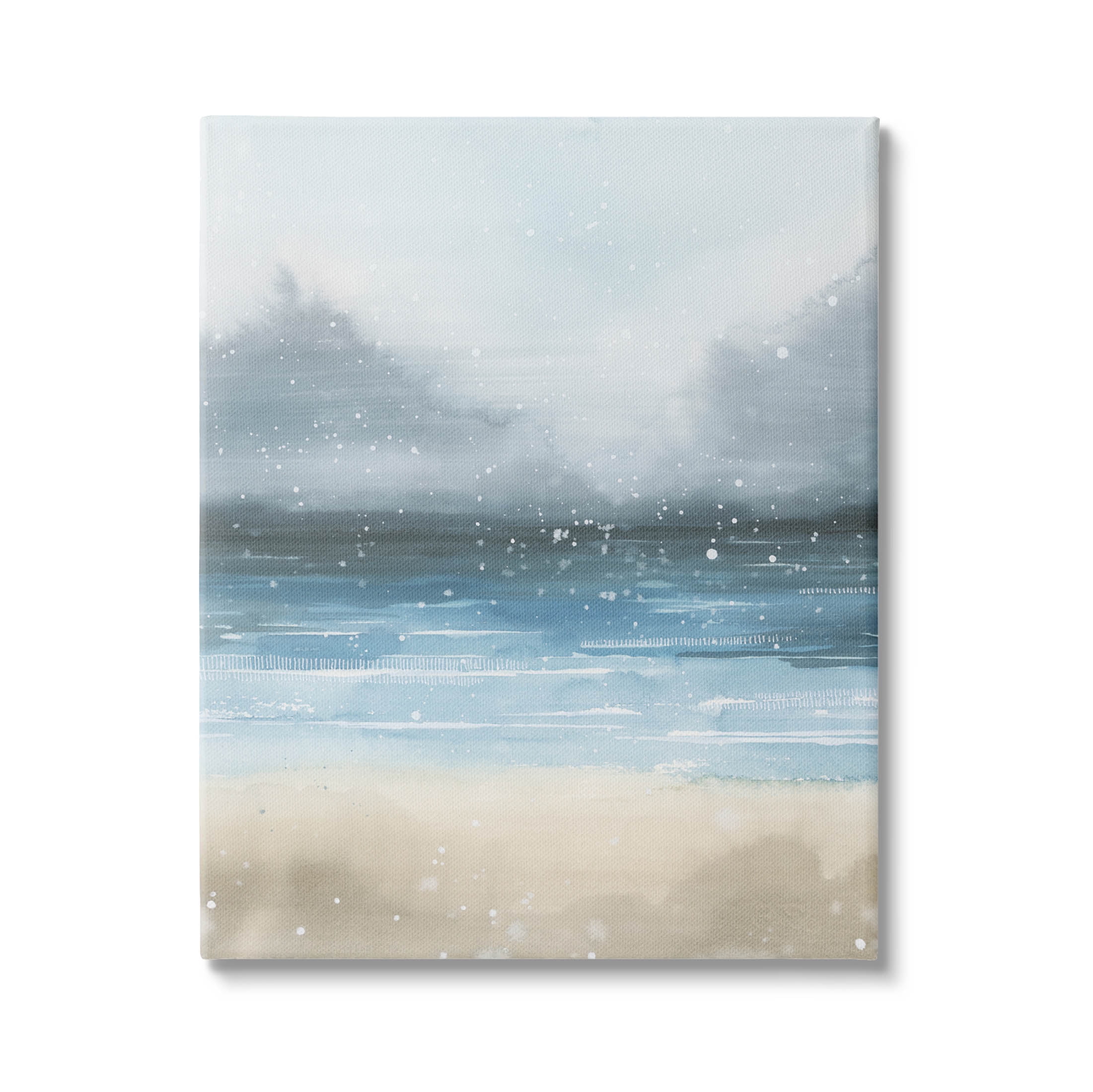Stupell Industries Beach Snowfall Ocean Shore Graphic Art Gallery Wrapped Canvas Print Wall Art, Design by Grace Popp