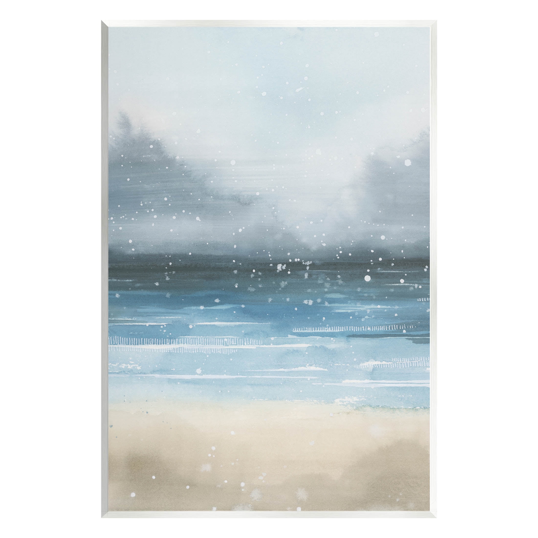 Stupell Industries Beach Snowfall Ocean Shore Graphic Art Unframed Art Print Wall Art, Design by Grace Popp