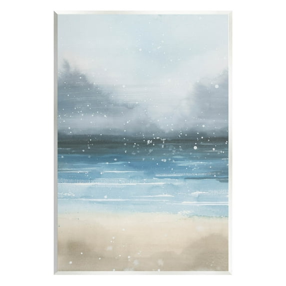 Stupell Industries Beach Snowfall Ocean Shore Graphic Art Unframed Art Print Wall Art, Design by Grace Popp