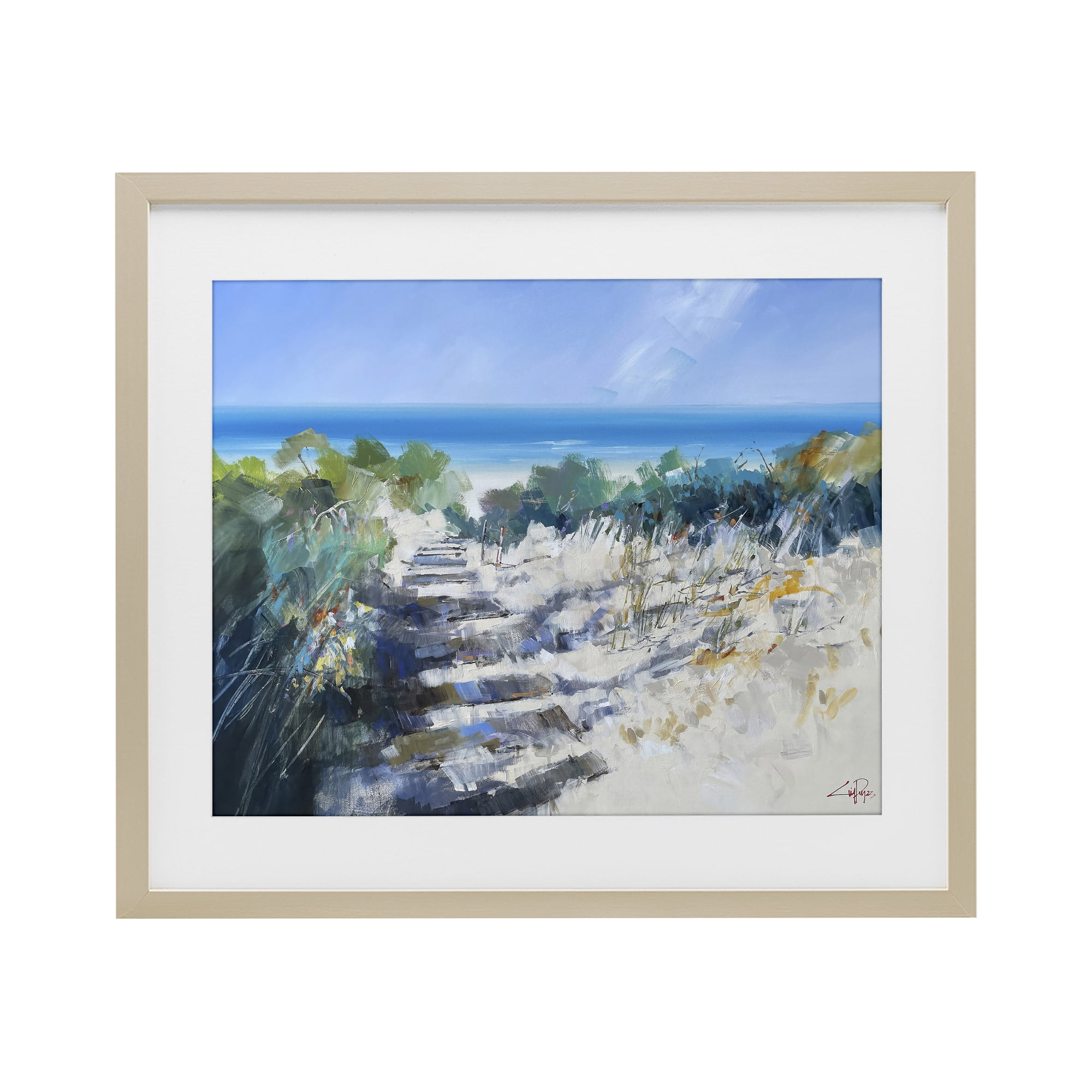 Stupell Industries Beach Steps in Robe Birch Framed Print Under Glass, design by Craig Trewin Penny