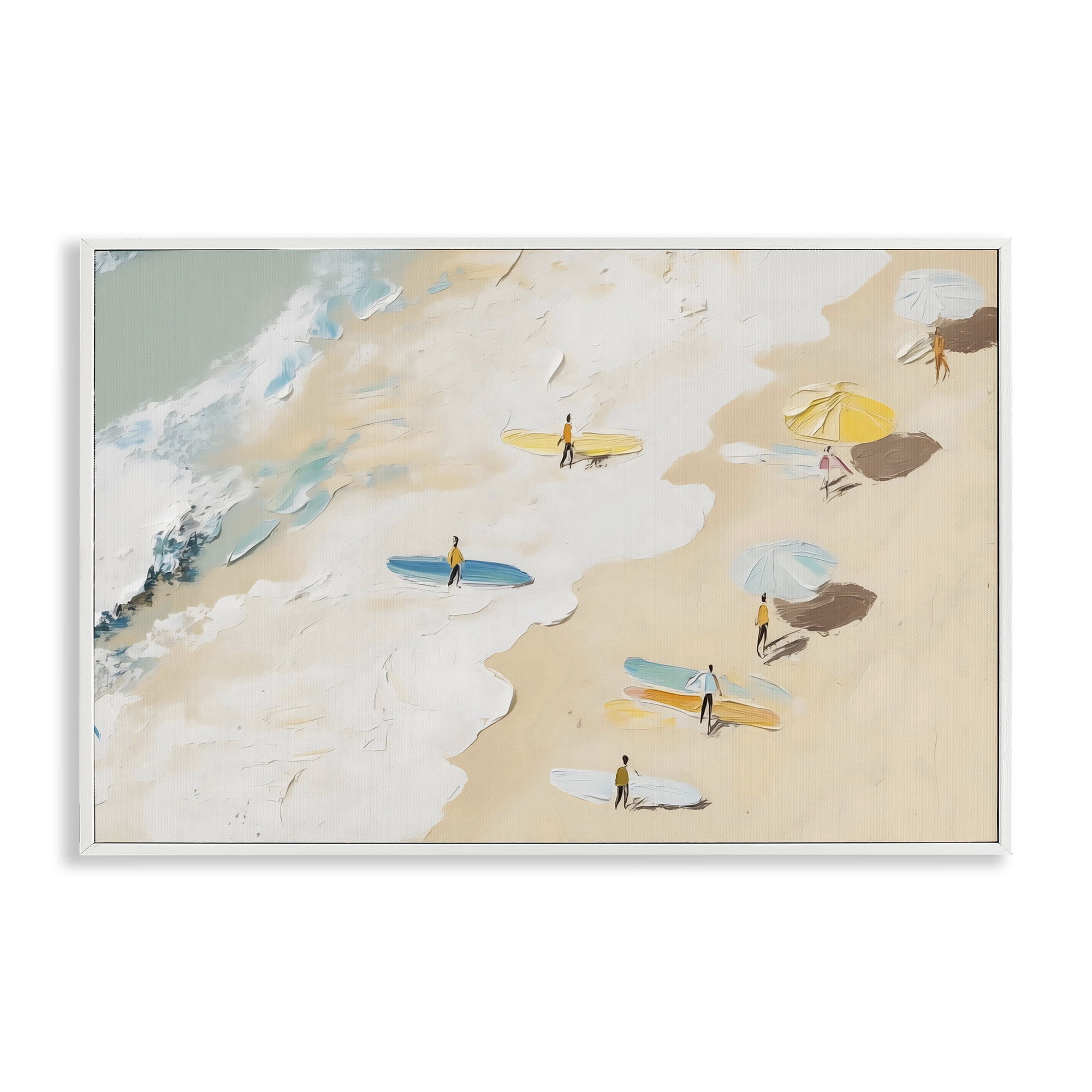 Stupell Industries Beach Surf Summer Scene White Framed Giclee Art, design by LSR Design Studio
