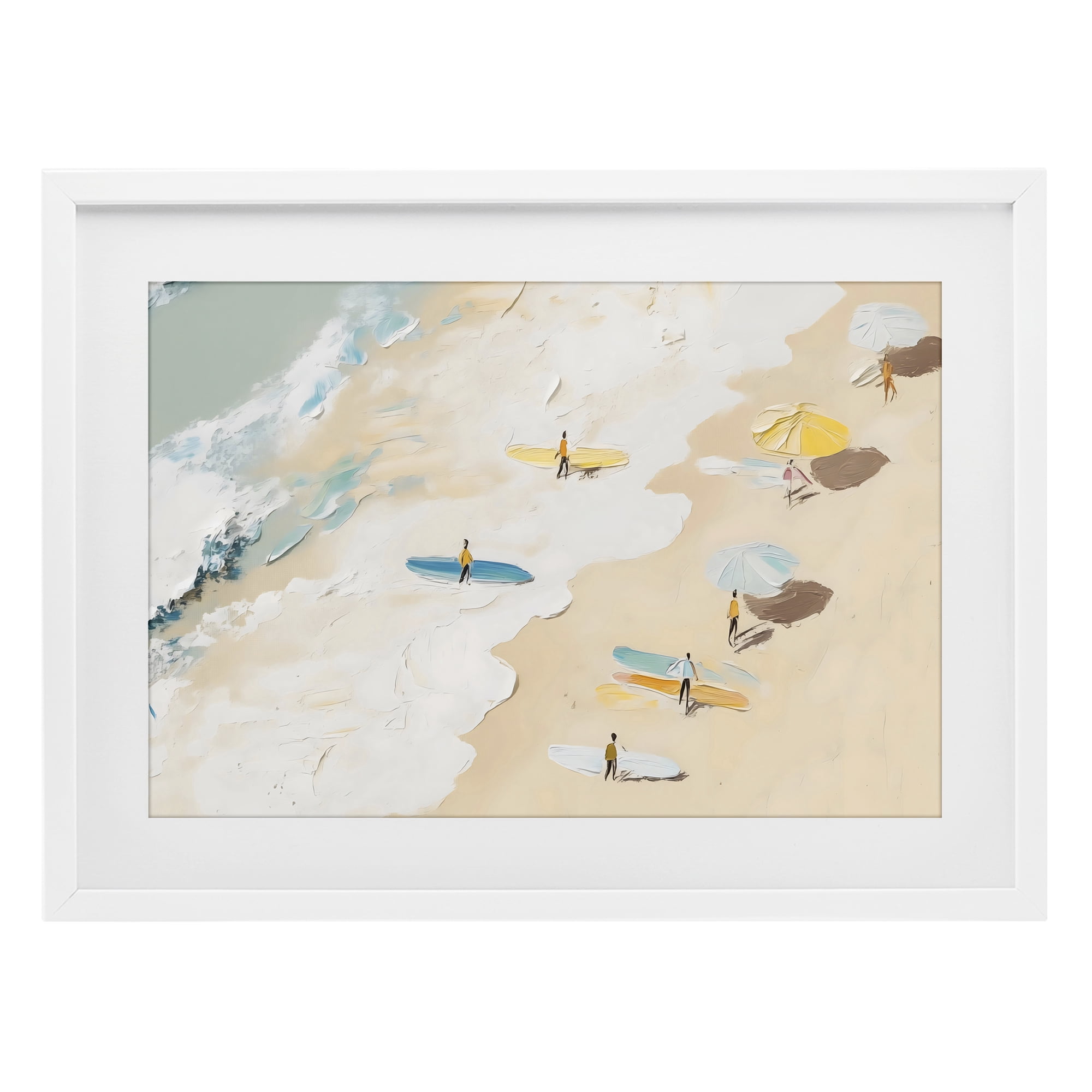 Stupell Industries Beach Surf Summer Scene White Framed Print Under Glass, design by LSR Design Studio