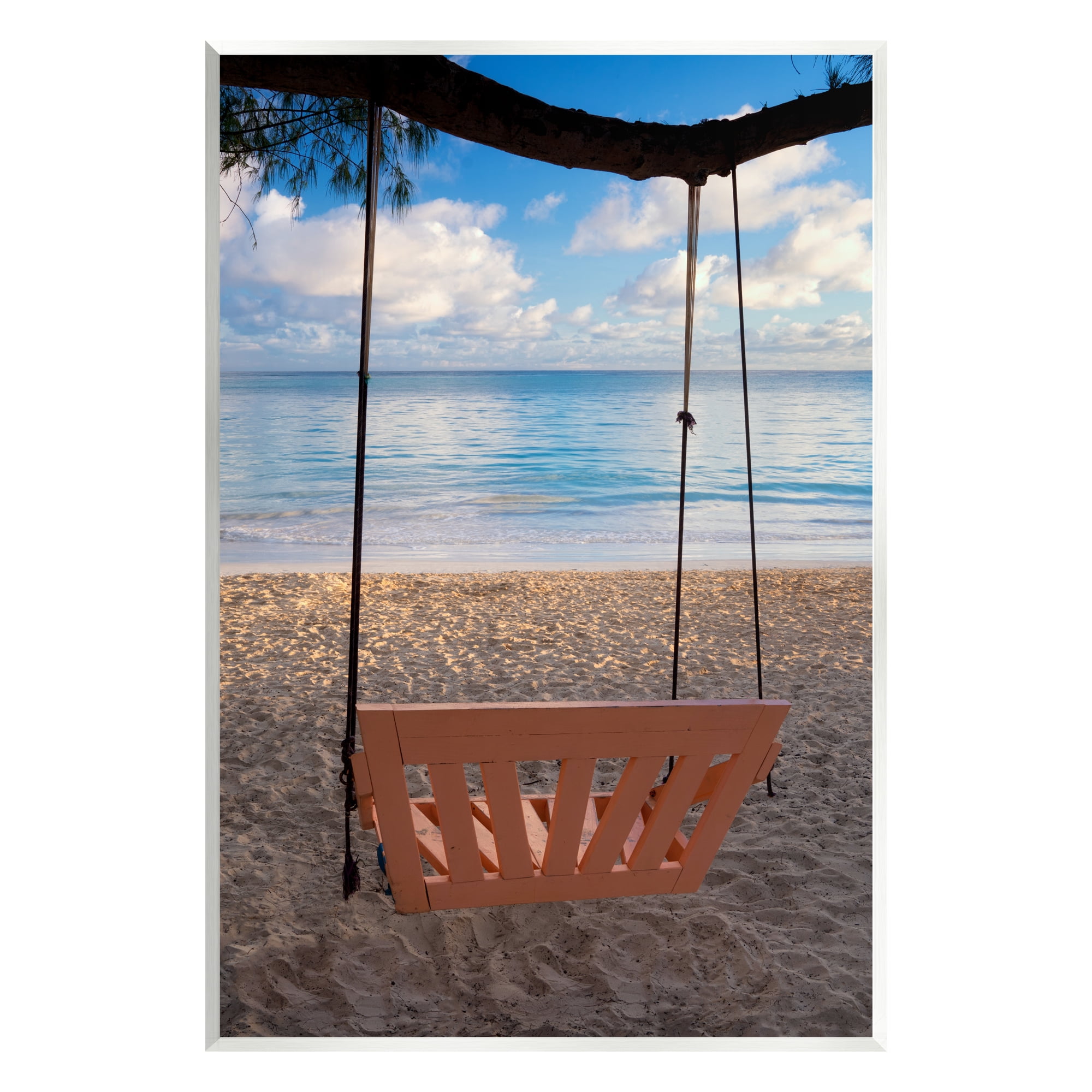 Stupell Industries Beach Swing Relaxing Shore View Coastal Photography Unframed Art Print Wall Art
