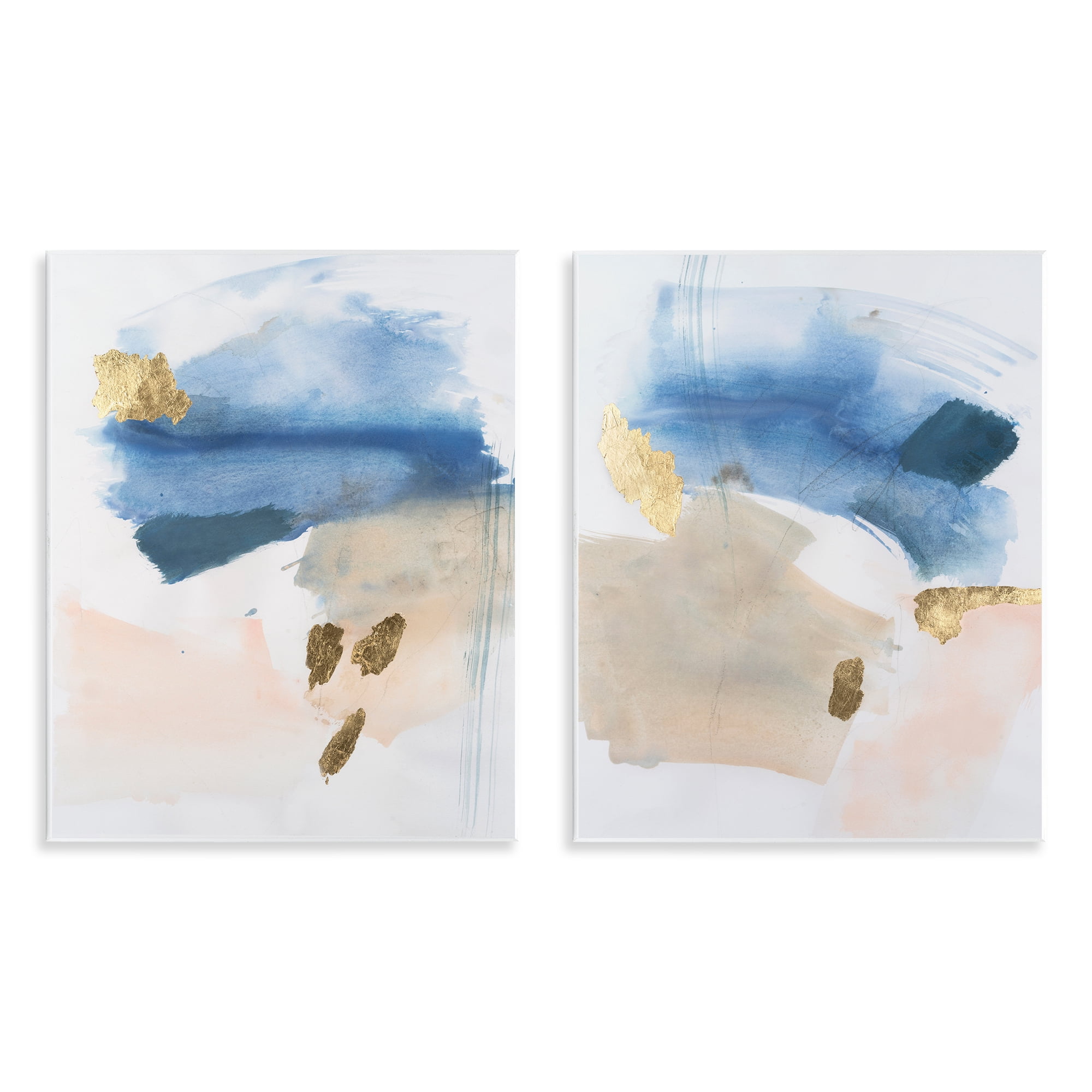 Stupell Industries Beach Themed Abstraction Abstract Painting Unframed Art Print Wall Art, 11 x 14, Set of 2