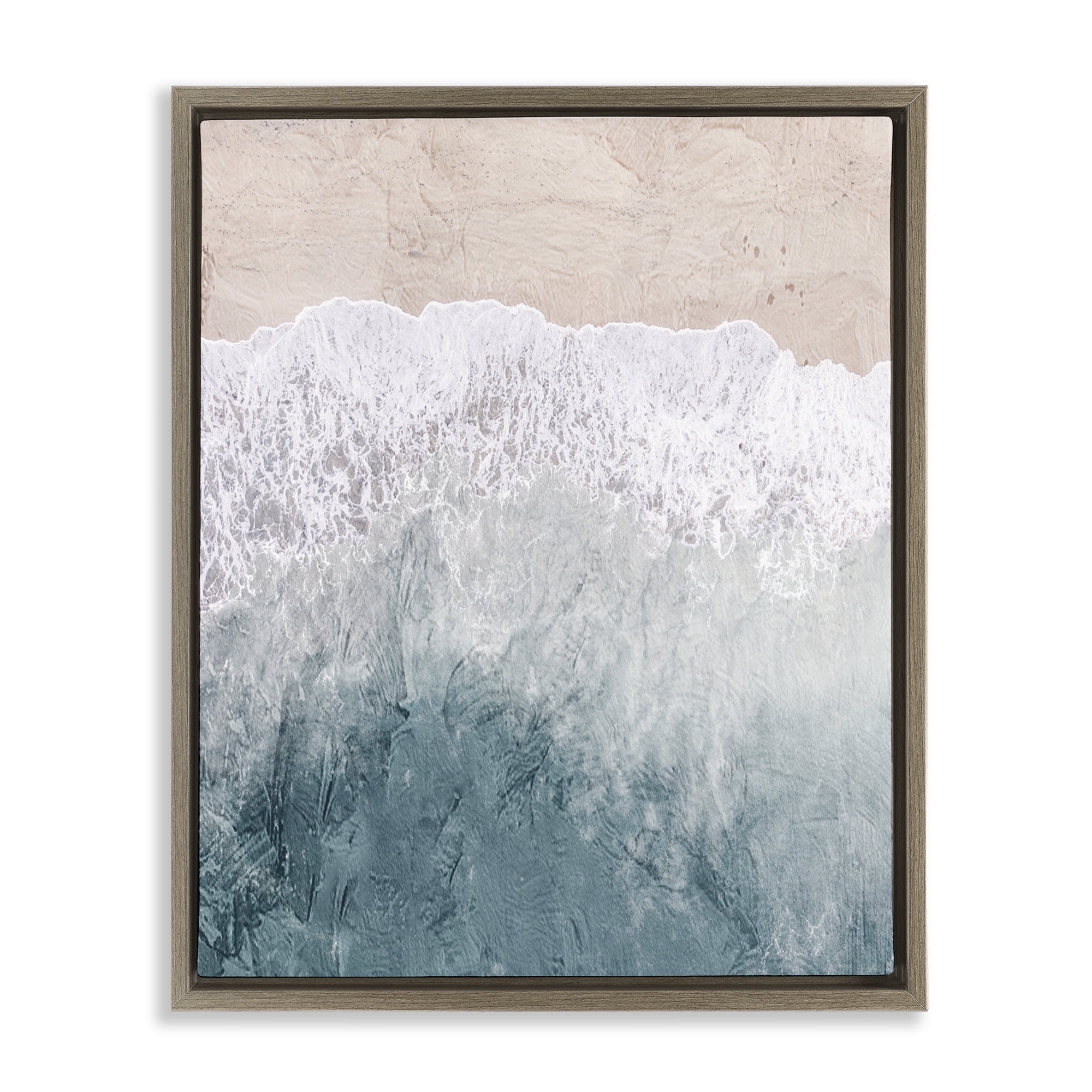 Stupell Industries Beach Top Shore Brown Framed Floater Canvas Wall Art, design by Kim Allen