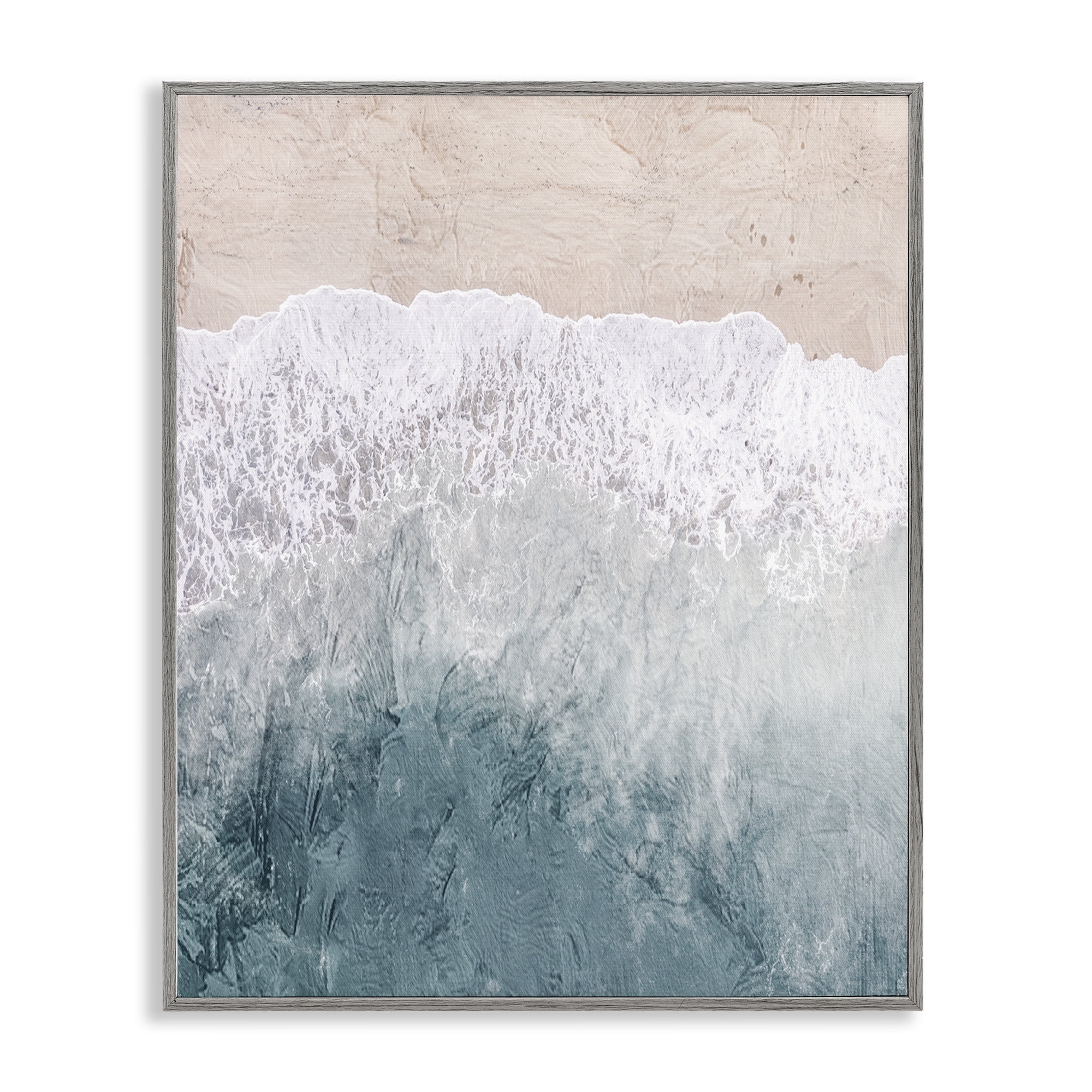 Stupell Industries Beach Top Shore Gray Framed Giclee Art, design by Kim Allen
