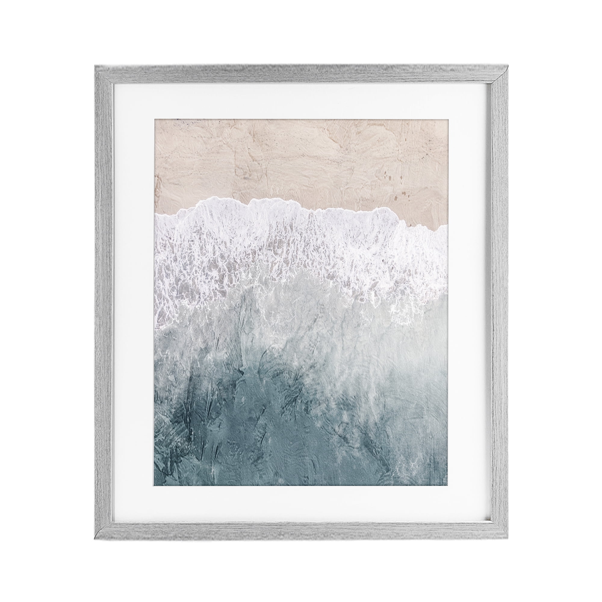 Stupell Industries Beach Top Shore Gray Framed Print Under Glass, design by Kim Allen