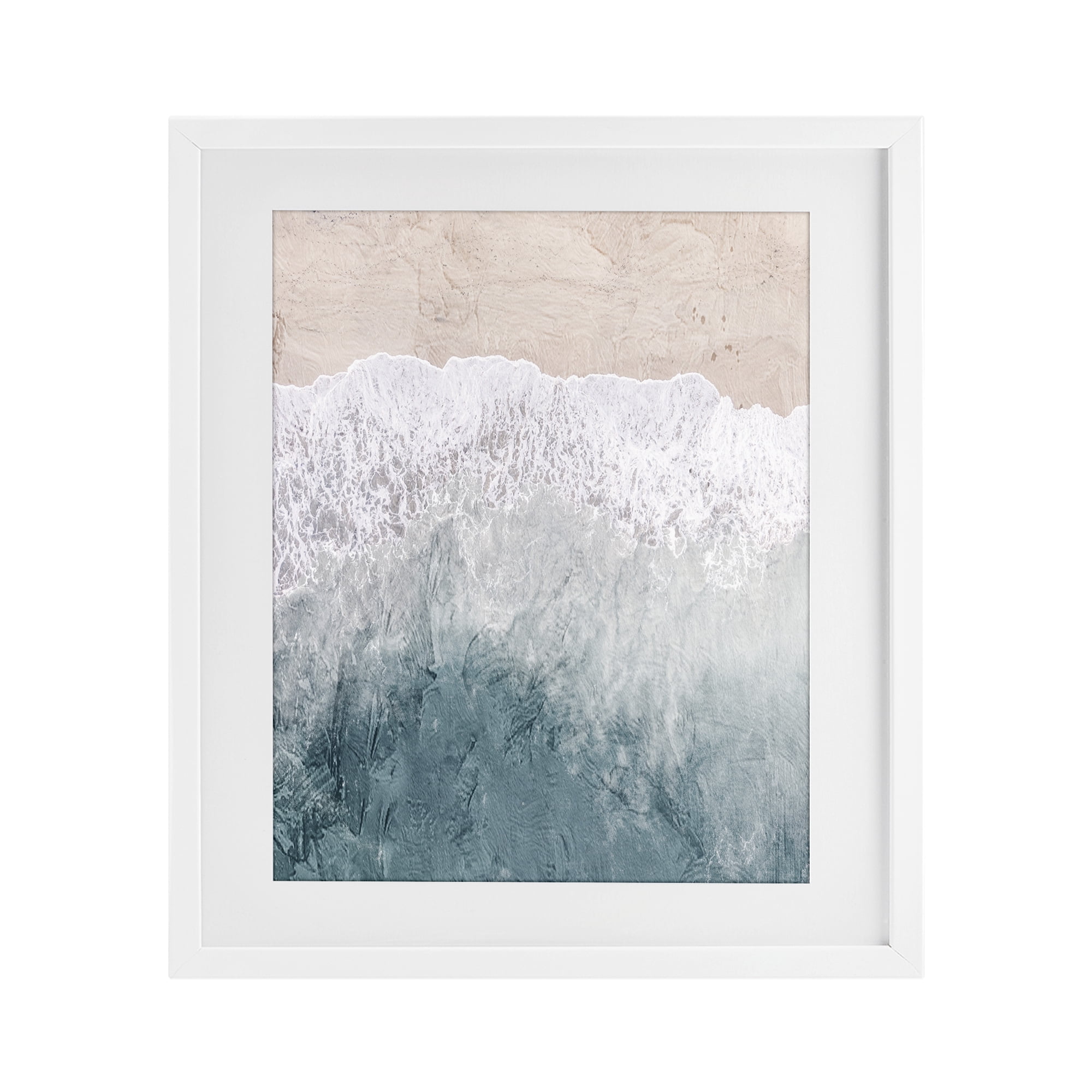 Stupell Industries Beach Top Shore White Framed Print Under Glass, design by Kim Allen