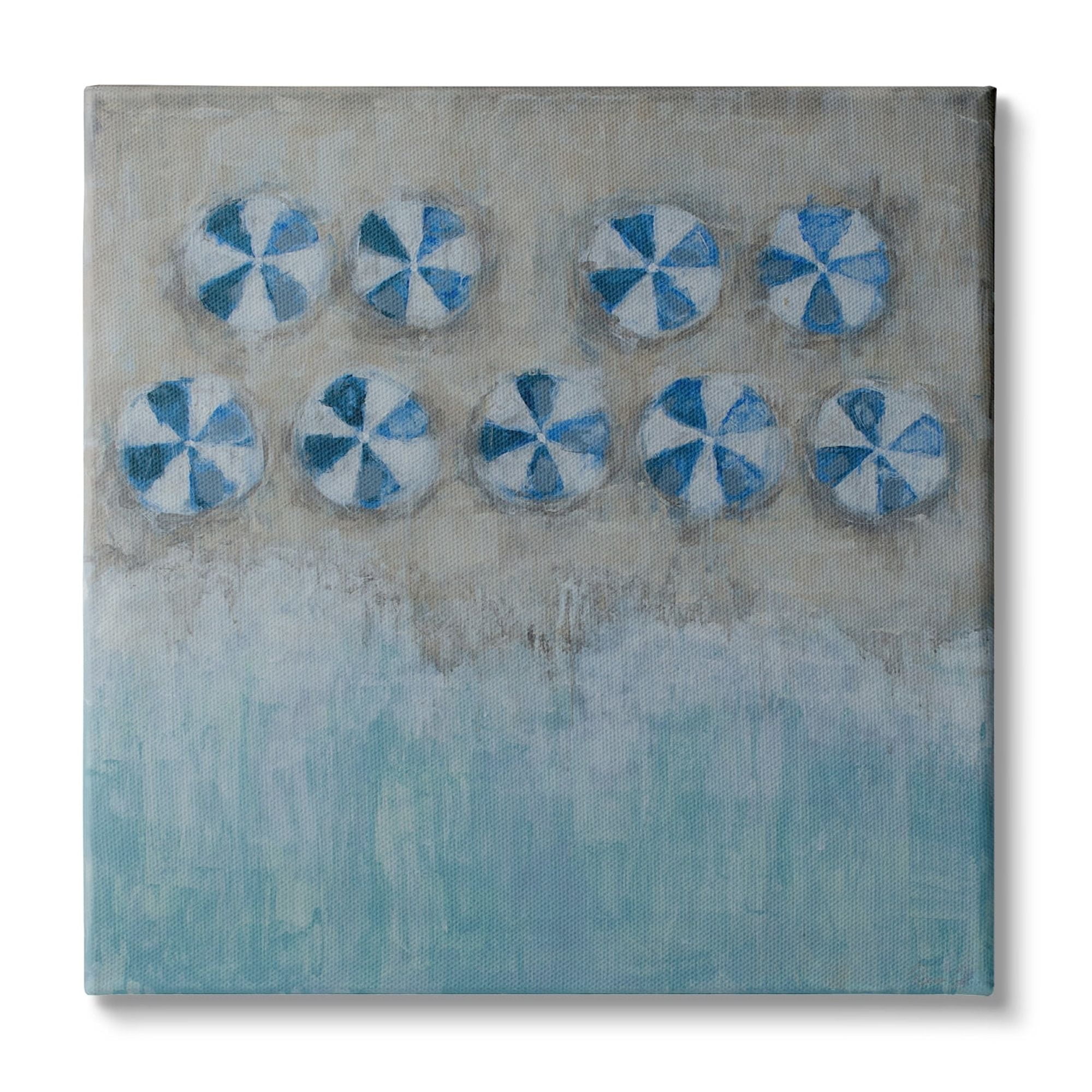 Stupell Industries Beach Umbrella Coast Abstract Aerial Landscape Painting, 36 x 36,Design by Reesa Qualia