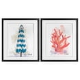 thumbnail image 1 of Stupell Industries Beach Umbrella & Coral Branch 2 Piece Black Framed Print Under Glass Set design by Matthew Piotrowicz, 21 x 17, 1 of 10