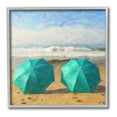 thumbnail image 1 of Stupell Industries Beach Umbrella Duo Landscape Painting Gray Framed Art Print Wall Art, 17 x 17, 1 of 9