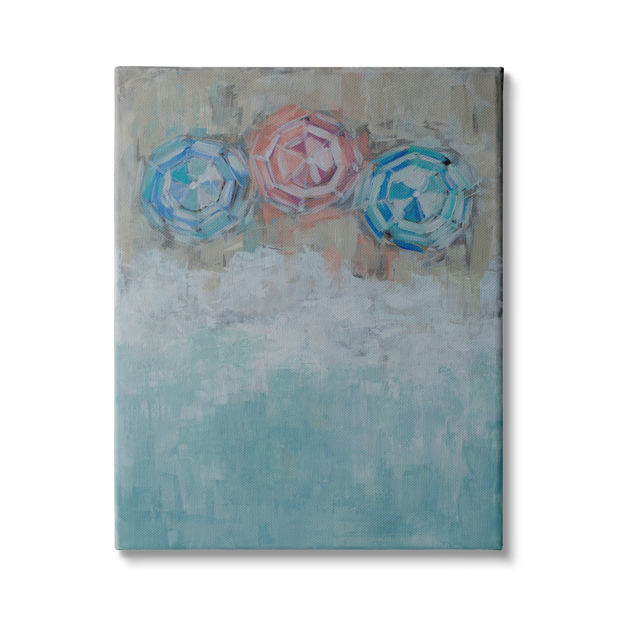 Stupell Industries Beach Umbrella Trio Abstract Aerial Ocean Coast, 30 x 40,Design by Reesa Qualia